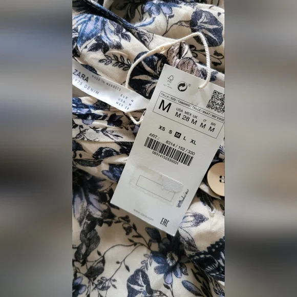 Zara Bohemian Floral Mockneck Belted Side Slits Midi Dress - Picture 11 of 12